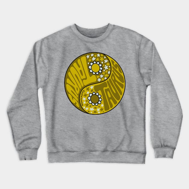 Taurus Yin Yang Crewneck Sweatshirt by Doodle by Meg